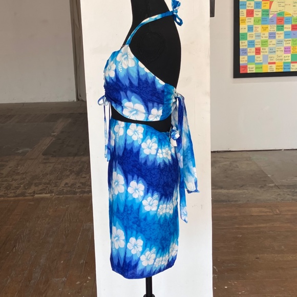 Blue and white floral print 2pc set - Picture 5 of 10